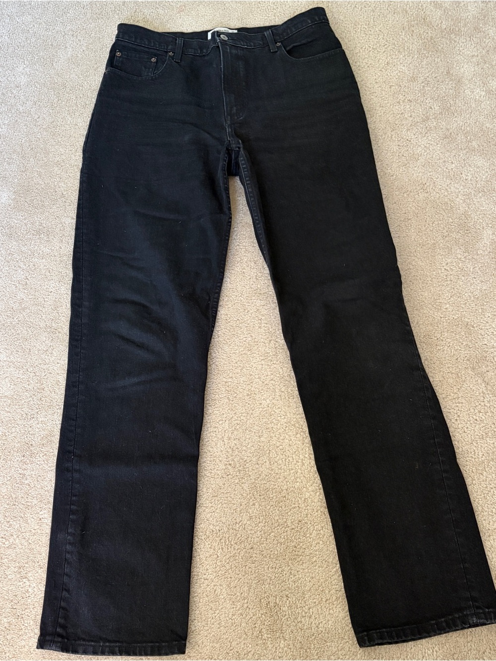 Black Abercrombie & Fitch 90s Straight Ultra High Rise - 14XL (tall)